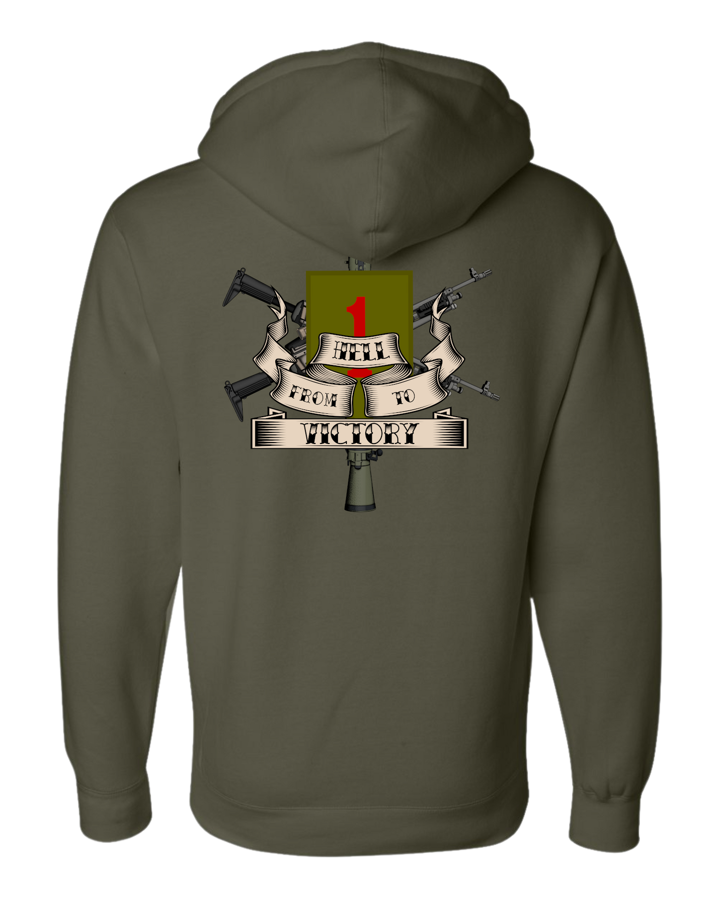 1st Infantry Division Weapons Squad Two-Sided Hoodie