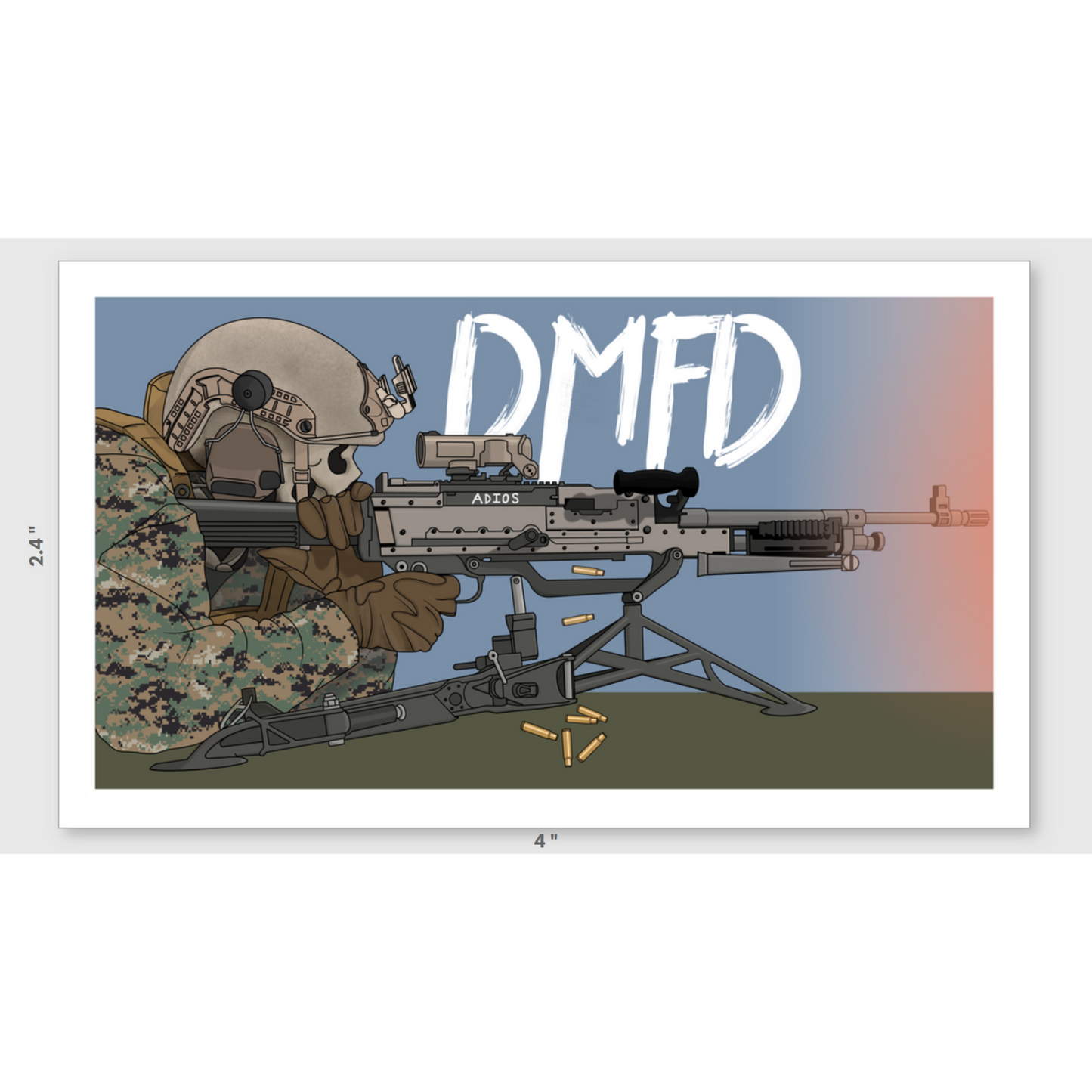 Die MF Die MARPAT - USMC Machine Gunner Sticker