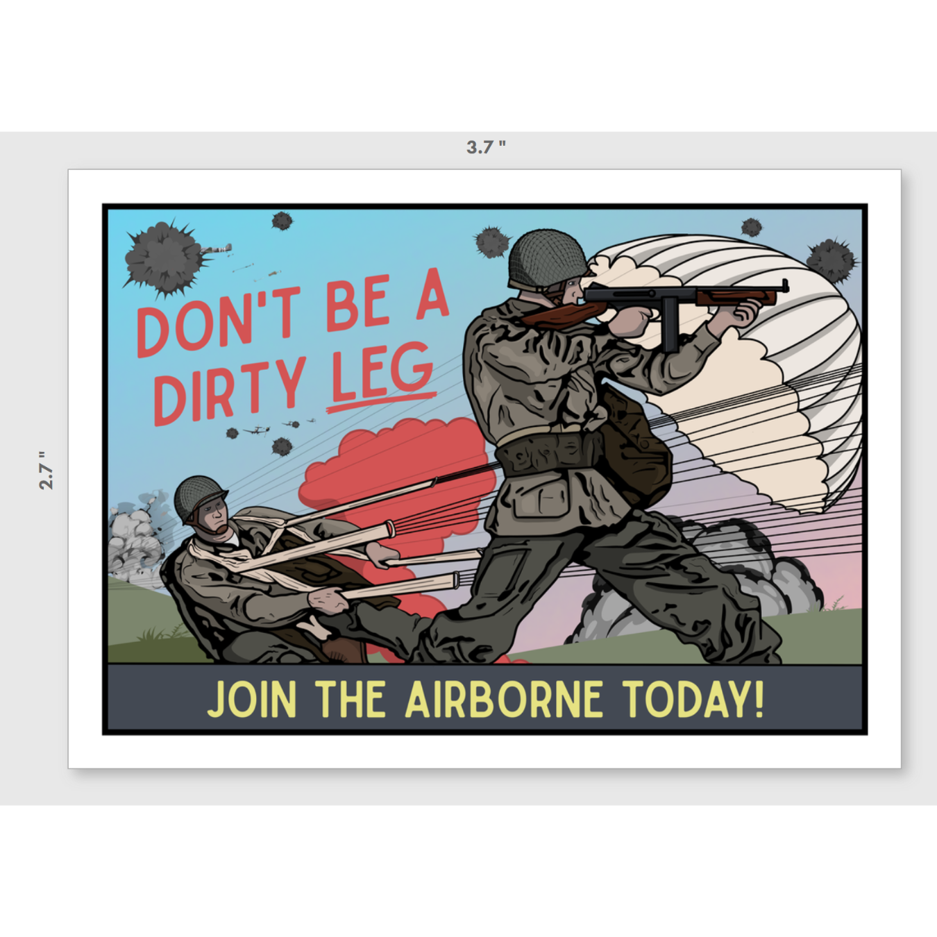 Join the Airborne - 4"x4" Propaganda Sticker