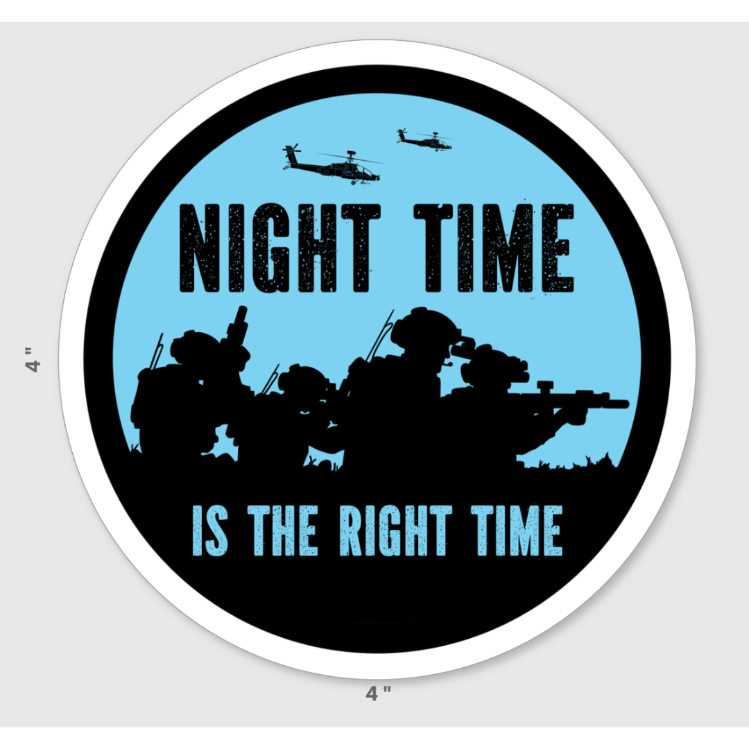 Night Time is the Right Time (White Phosphor) Sticker